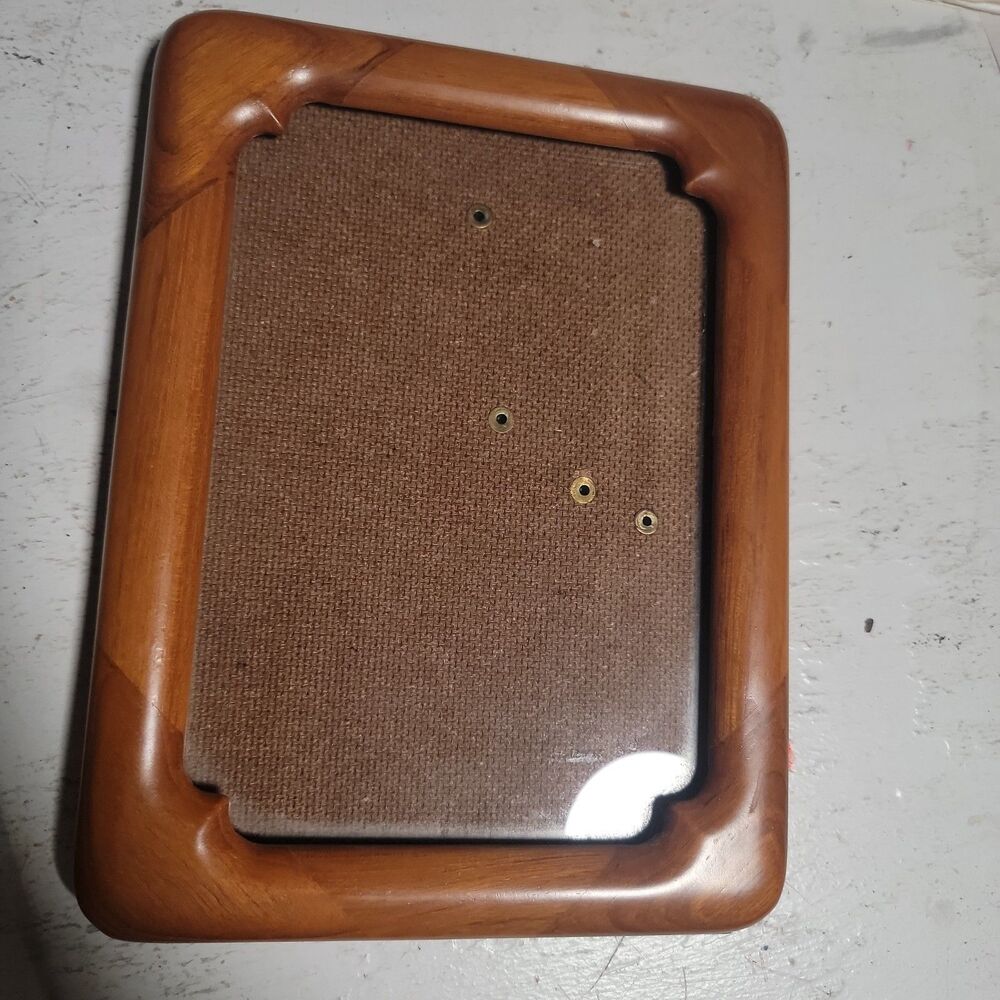 Vintage Teak Picture Frame Minimalist Mid Century Easel Back Thailand
